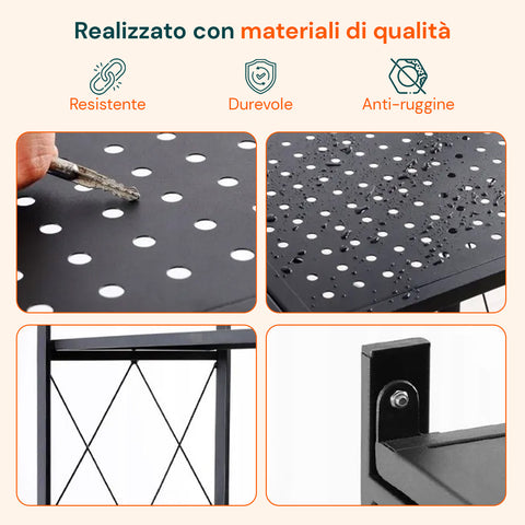 avilia home scaffale mobile pieghevole 4 livelli con ruote girevoli bloccabili ean 8052879010484