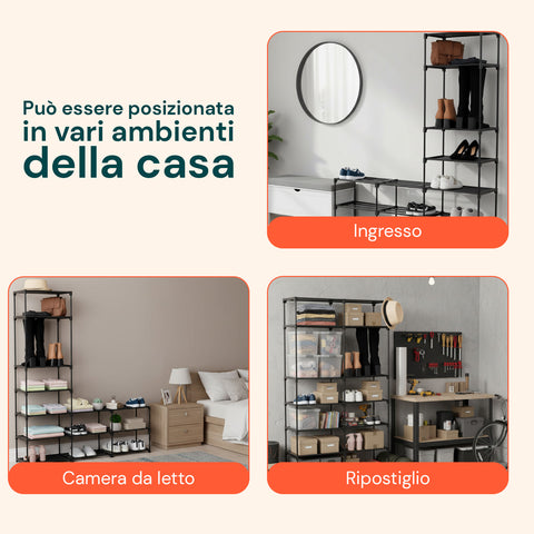 avilia home scaffale modulare con 14 ripiani struttura solida in metallo e tnt salvaspazio ean 8056819052893