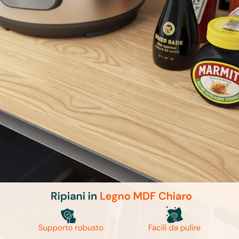 avilia home supporto microonde da cucina in legno con cassetto e ripiano superiore ean 8052879010781