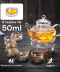 avilia servizio da te in vetro borosilicato con infusore e candela riscaldant ean 8052879010293