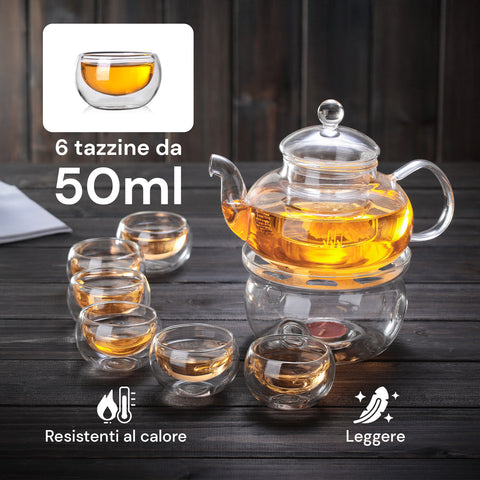 avilia servizio da te in vetro borosilicato con infusore e candela riscaldant ean 8052879010293