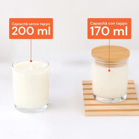 avilia set 15 barattoli in vetro per candele da 170 ml con coperchio in bambu ean 8056819053593