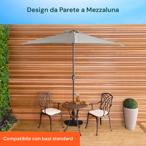garden friend ombrellone da giardino in alluminio con telo in poliestere 27x23m tortora ean 8023755068585