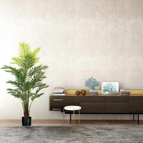 garden friend pianta palma areca in polietilene con 33 foglie e vaso con muschio 160cm ean 8023755056483