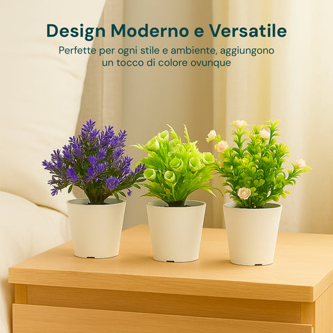 garden friend set 3 piante finte da interno con vasi moderni per casa o ufficio ean 8023755068431