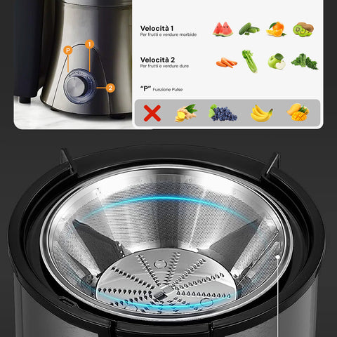 muhler estrattore elettrico 2 velocita con 2 caraffe 500ml 1l 600w ean 3800139272944
