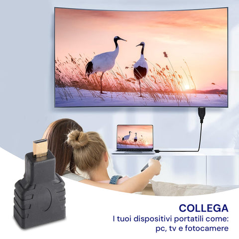 omega adattatore micro hdmi con connettori oro maschiofemmina 2 0 nero ean 8050612772255