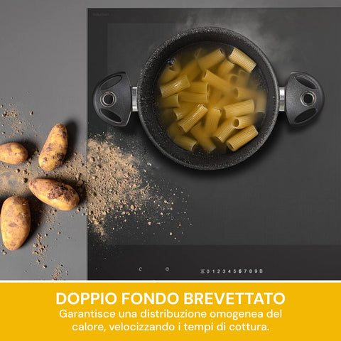 pensofal casseruola alta antiaderente per induzione 3l biostone con doppio fondo inox ean 8020173085804