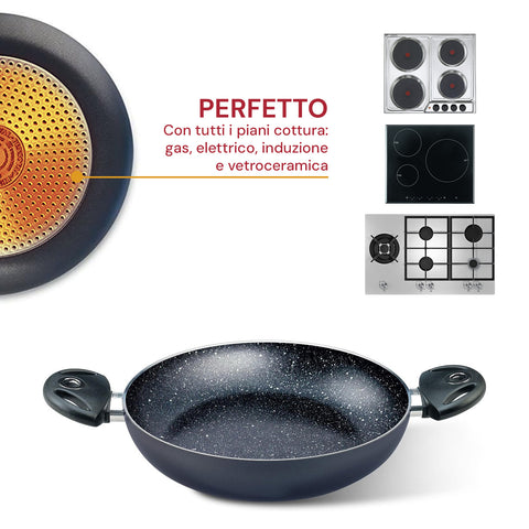 pensofal tegame 28cm antiaderente effetto pietra con minerali e fondo inox ean 8020173085156