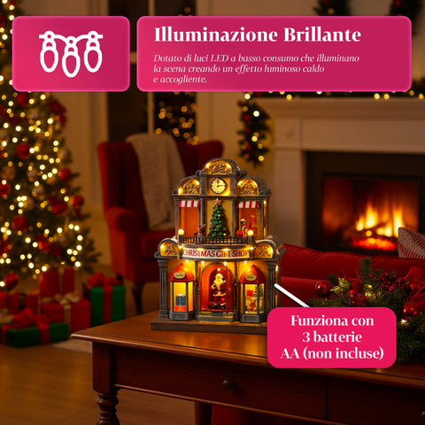 saint joy casa di babbo natale animata luci led musica e movimento ean 8050043127365