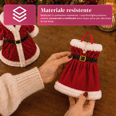 saint joy copri bottiglia natale set 2 pezzi cappotto e abito con cintura ean 8050043128423