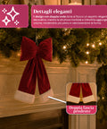 saint joy fiocco albero di natale in velluto rosso con doppia coda 2 misure ean 8050043128515