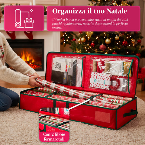 saint joy organizer multiuso per addobbi natalizi in tessuto oxford con manici e tasche ean 8050043127549