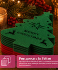 saint joy portaposate natalizi in feltro set 12 pezzi a forma di albero ean 8050043128027
