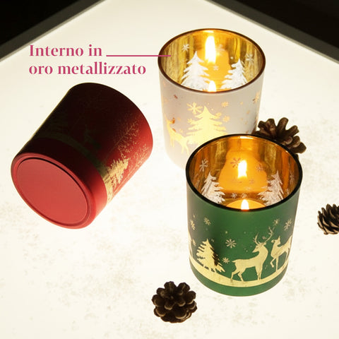 saint joy set di 3 portacandele decorativi in edizione limitata natalizia in vetro ean 8050043127624