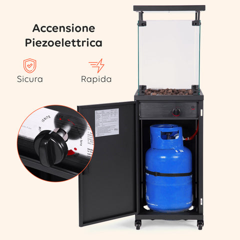 wintem caminetto a gas da esterno con roccia lavica e ruote 12kw ean 8052286432114