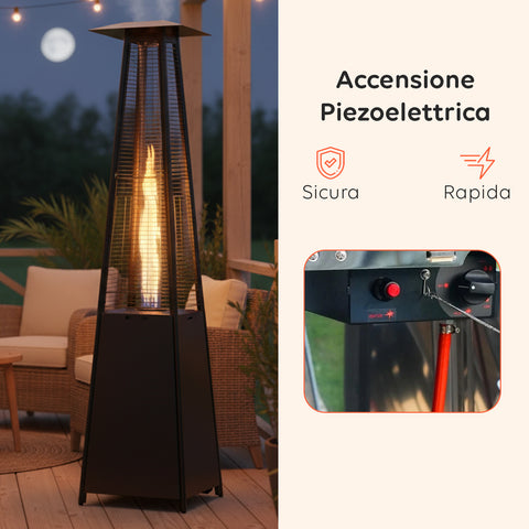 wintem stufa a gas da esterno a piramide con termostato regolabile 12kw ean 8052286432091