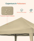 zendea gazebo 3x3mt per esterni con copertura impermeabile e telaio in acciaio ean 8015361713188