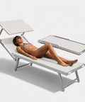zendea lettino prendisole pieghevole in alluminio e textilene con tettuccio parasole 360 schienale reclinabile e portata 150kg ean 8056819032680