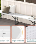 zendea panca pieghevole bianco 180x28x44cm modello stilo da giardino o casa ean 8050030810607