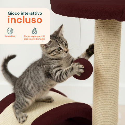 puppy lovers tiragraffi per gatti 50 cm con arco in sisal e gioco pendente ean 8054806950641