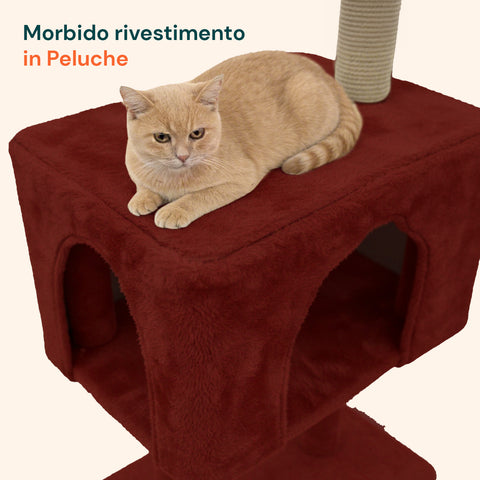 puppy lovers tiragraffi per gatti 120 cm con cuccia e amaca multilivello varie colorazioni ean 8054806950542