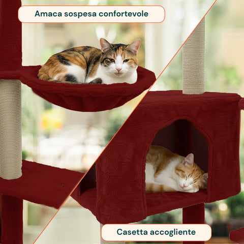 puppy lovers tiragraffi per gatti 120 cm con cuccia e amaca multilivello varie colorazioni ean 8054806950542