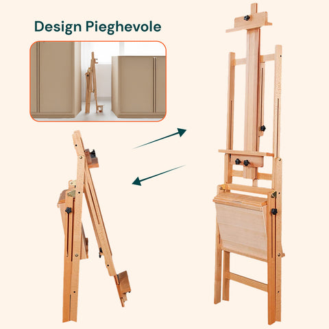avilia cavalletto da pittore in faggio 122x44x40 cm con altezza regolabile ean 8052879010071