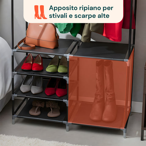 avilia home appendiabiti con 6 ripiani e asta porta grucce struttura solida ean 8056819052916