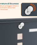 avilia home cassetta postale in acciaio inox con serratura e scomparto giornali ean 8052879011146