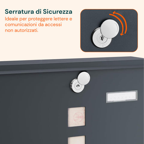 avilia home cassetta postale in acciaio inox con serratura e scomparto giornali ean 8052879011146