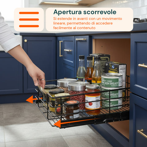 avilia home cestello estraibile cucina per dispensa e sottolavello in metallo ean 8052879011085