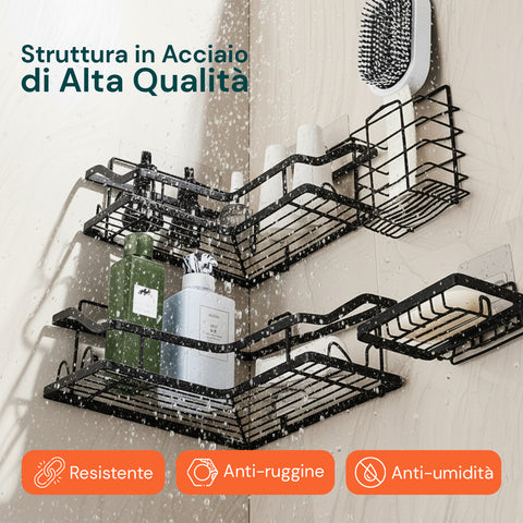 avilia home kit 4 mensole adesive da parete in metallo con ganci senza fori ean 8052879010996