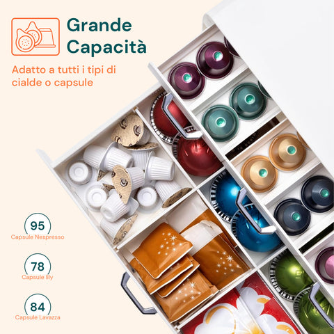 avilia home organizer per cialde e capsule caffe 4 cassetti design salvaspazio ean 8052879010583