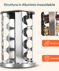 avilia home porta spezie girevole 360 da cucina con 16 barattoli inclusi ean 8052879010859