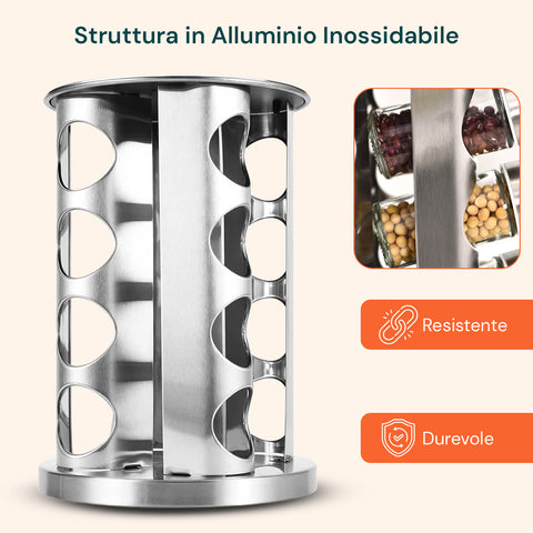avilia home porta spezie girevole 360 da cucina con 16 barattoli inclusi ean 8052879010859