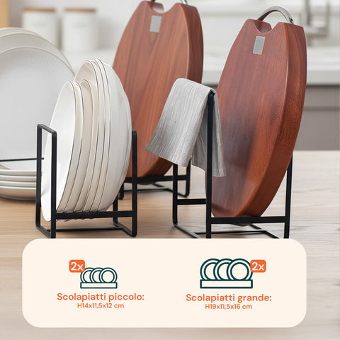 avilia home scolapiatti verticali salvaspazio set 4 pezzi in metallo 2 misure salvaspazio ean 8052879010972