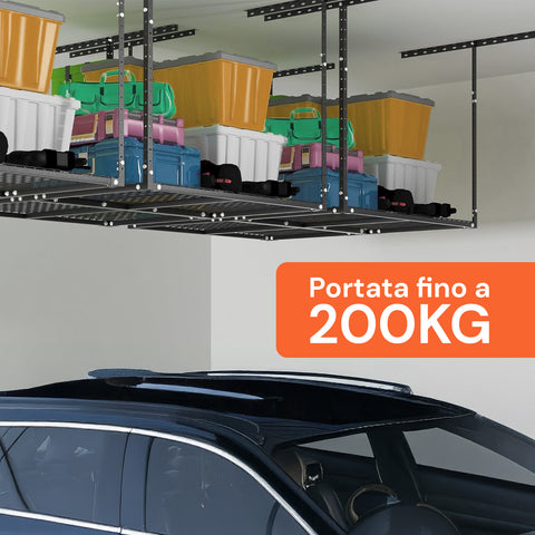 avilia scaffale da soffitto in acciaio regolabile 183x91 cm portata 200 kg ean 8052879010149