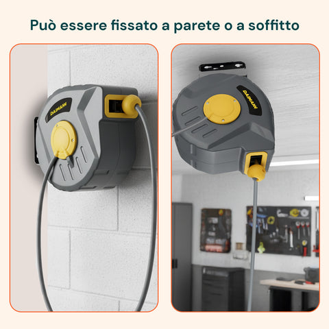 daimann tubo aria compressa 10m avvolgitore automatico con staffa da parete ean 8056590070246