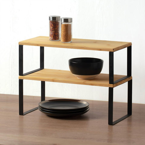 Scaffale Con Rotelle Per Bagno Relaxdays - 2 Ripiani In Bambù Con Cesto Biancheria, Nero/Naturale - Foto 11