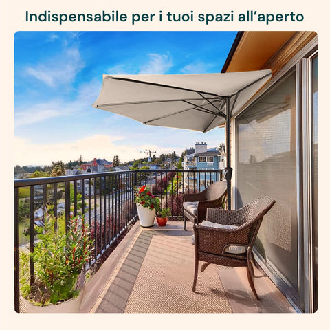 garden friend ombrellone da giardino in alluminio con telo in poliestere 27x23m tortora ean 8023755068585