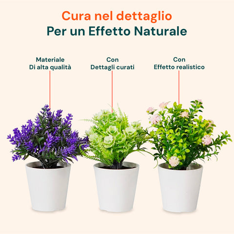 garden friend set 3 piante finte da interno con vasi moderni per casa o ufficio ean 8023755068431