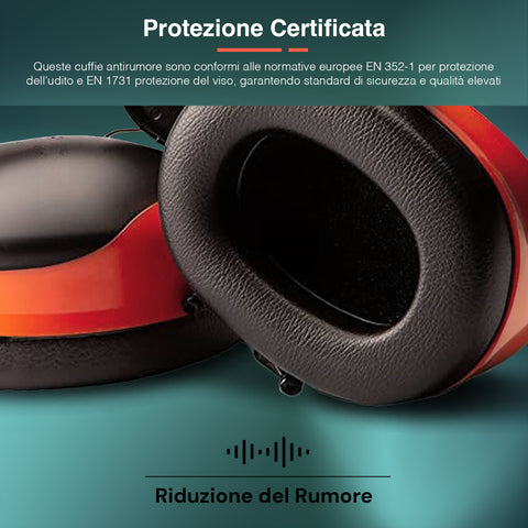 Cuffie Antirumore Con Visiera Per Decespugliatore - Protezione SNR 22dB, Regolabile, 41x26x10cm - Foto 10