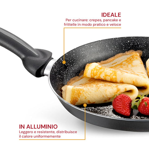 pensofal crepiera 27cm antiaderente effetto pietra per induzione e tutti i fuochi ean 8020173085231