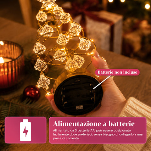 saint joy albero di natale luminoso da tavolo con filo di rame e cristalli ean 8050043128287
