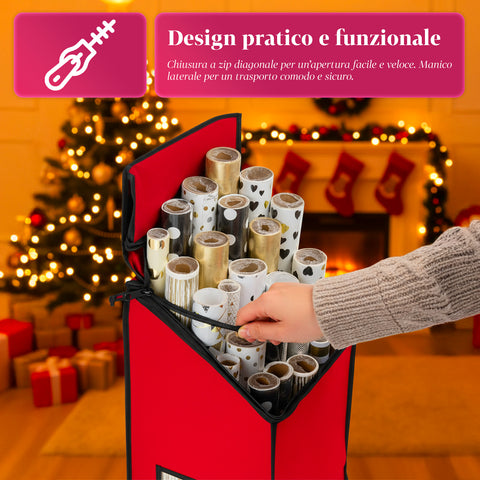 saint joy borsa porta carta regalo con zip e finestra trasparente in tessuto oxford ean 8050043127532