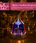 saint joy carillon natalizio animato circojoy con luci led e musica tendone circo 34 x h44 cm in plastica scena rotante alimentazione usb o a batterie ean 8050043127730