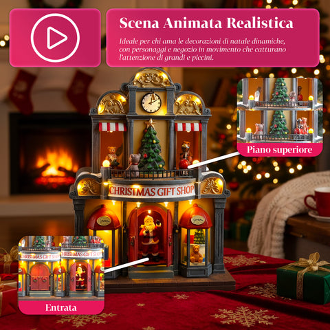 saint joy casa di babbo natale animata luci led musica e movimento ean 8050043127365