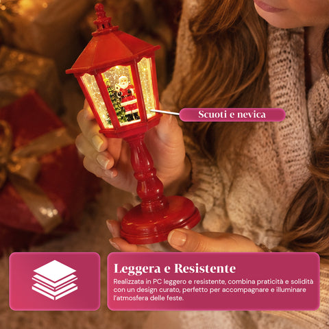 saint joy lampada natalizia con neve luci led e musica usb 2 colori ean 8050043128195