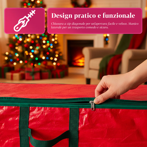 saint joy organizer multiuso per addobbi natalizi in tessuto oxford con manici e tasche ean 8050043127549